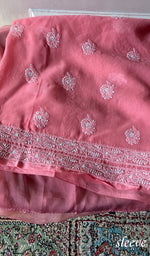 Load image into Gallery viewer, Women's Lakhnavi Handcrafted Cotton Unstitched Chikankari Suit Material - HONC0354974