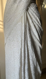Load image into Gallery viewer, Women&#39;s Lakhnavi Handcrafted Pure Silk Georgette Chikankari - HONC0272503
