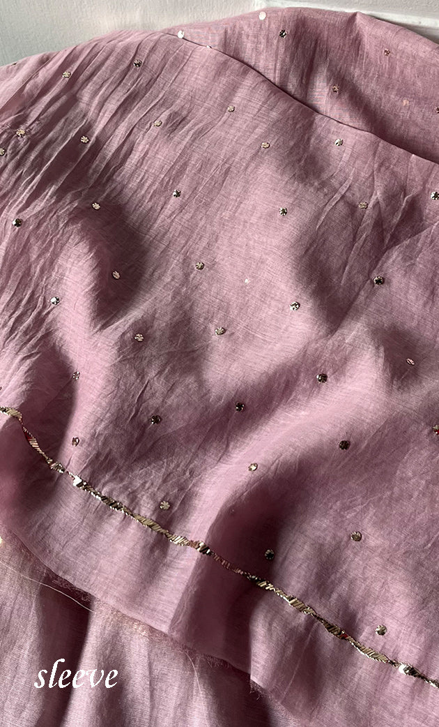 Women's Lakhnavi Handcrafted Mul Chanderi Unstitched Chikankari Full Suit Material - HONC0326067