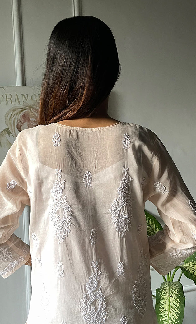 Women's Lucknowi Handcrafted Cotton Chikankari Kurti - HONC0303055