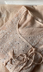 Load image into Gallery viewer, Women&#39;s Lakhnavi Handcrafted Mul Chanderi Semi - Stitched Kurta And Dupatta Set - HONC0284707
