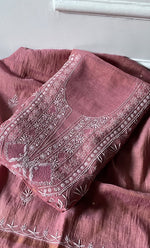 Load image into Gallery viewer, Women&#39;s Lakhnavi Handcrafted Tissue Chanderi Unstitched Kurta And Dupatta Set - HONC0298037

