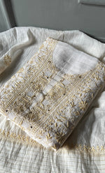 Load image into Gallery viewer, Women&#39;s Lakhnavi Handcrafted Mul Chanderi Unstitched Kurta And Dupatta Set- HONC0278949
