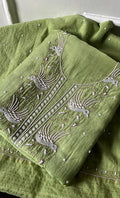 Chidiya Women's Lakhnavi Handcrafted Mul Chanderi Unstitched Kurta And Dupatta Set- HONC0330295