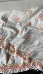 Load image into Gallery viewer, Women's Lakhnavi Handcrafted Mul Chanderi Unstitched Kurta And Dupatta Set - HONC0365502