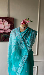 Load image into Gallery viewer, Samaira Women's Lucknowi Handcrafted Faux-Georgette Chikankari Saree - HONC0348734