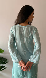 Load image into Gallery viewer, Women's Lakhnavi Handcrafted Muslin Chikankari Kurti - HONC0358930