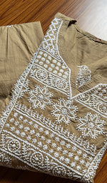将图像加载到图库查看器中， Women&#39;s Lucknowi Handcrafted Cotton Chikankari Kurti - HONC0301042
