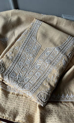 将图像加载到图库查看器中， Women&#39;s Lakhnavi Handcrafted Munga Silk Chikankari Kurta And Dupatta Set- HONC0272992
