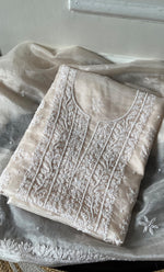 Load image into Gallery viewer, Women&#39;s Lakhnavi Handcrafted Organza Chikankari Unstitched Full Suit Material - HONC0284601
