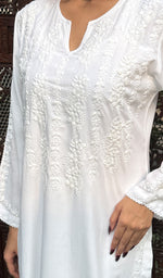 Load image into Gallery viewer, Women&#39;s Lakhnavi Handcrafted Modal Cotton Chikankari Kurta And Palazzo Set - HONC0251125
