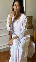 Load image into Gallery viewer, Soniya Women&#39;s Lucknowi Handcrafted Cotton Chikankari Kurti - HONC0280040
