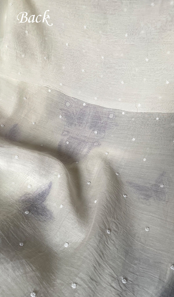 Titli Women's Lakhnavi Handcrafted Unstitchd Mul Chanderi Kurta And Dupatta Set - HONC0330017