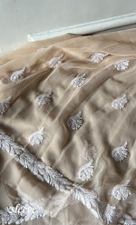 将图像加载到图库查看器中， Vamika Women's Lucknowi Handcrafted Faux-Georgette Unstitched Chikankari Suit Material - HONC0330346