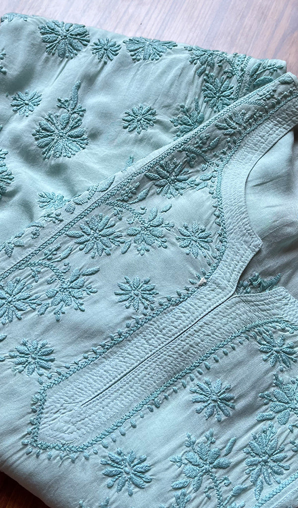 Women's Lucknowi Handcrafted Muslin Chikankari Kurti - HONC0301045
