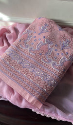 Load image into Gallery viewer, Women&#39;s Lakhnavi Handcrafted Cotton Chikankari Suit Material - HONC0291793
