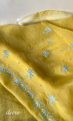 Load image into Gallery viewer, Women&#39;s Lakhnavi Handcrafted Pure Organza Chikankari Unstitched Kurta And Dupatta Set- HONC0318668
