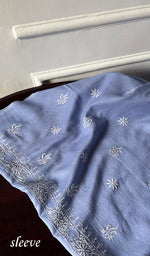 Load image into Gallery viewer, Lucknowi Handcrafted Maheshwari Mul chanderi Chikankari Unstitched Men's Kurta Fabric - HONC0300044