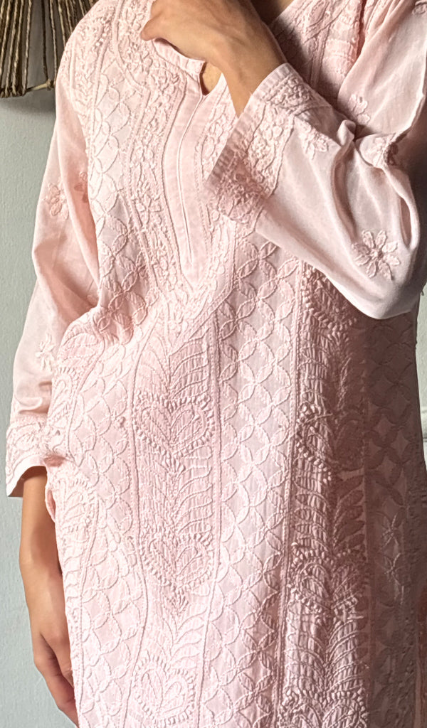 Shejali Women's Lakhnavi Handcrafted Cotton Chikankari Kurti - HONC0344144