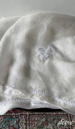 White Pure Organza Silk Chikankari 2 Pc Unstitched Suit Set