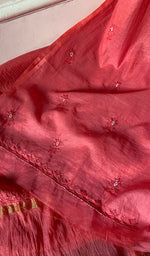 Load image into Gallery viewer, Women's Lakhnavi Handcrafted Mul Chanderi Unstitched Chikankari Full Suit Material - HONC0300851