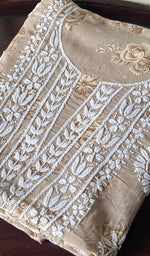 Load image into Gallery viewer, Women&#39;s Lakhnavi Handcrafted Cotton Chikankari Unstitched Kurti Fabric - HONC0175775

