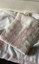 将图像加载到图库查看器中， Women&#39;s Lakhnavi Handcrafted Mul Chanderi Unstitched Kurta And Dupatta Set - HONC0302247
