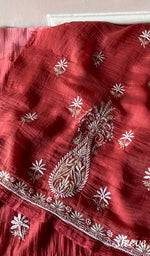 Load image into Gallery viewer, Women's Lakhnavi Handcrafted Mul Chanderi Unstitched Kurta And Dupatta Set - HONC0365688