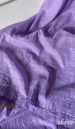 Load image into Gallery viewer, Women's Lakhnavi Handcrafted Mul Chanderi Unstitched Chikankari Full Suit Material - HONC0328125