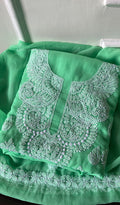 Laila Women's Lucknowi Handcrafted Faux-Georgette Chikankari Suit Material - HONC0263016