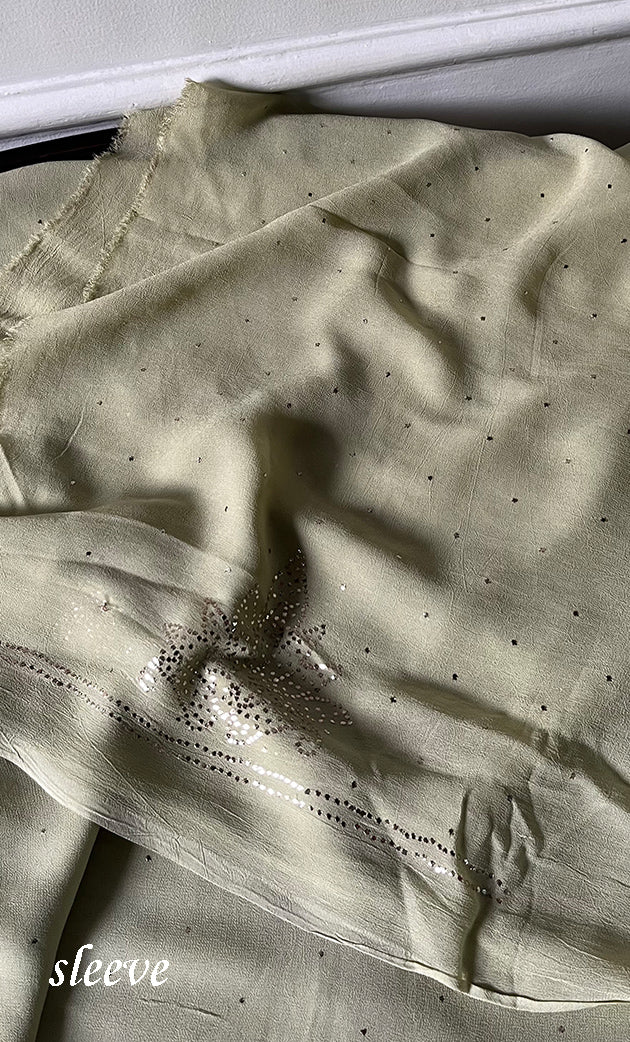 Women's Lucknowi Handcrafted Viscose Georgette Unstitched Chikankari Suit Material - HONC0336838