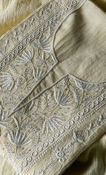 将图像加载到图库查看器中， Women&#39;s Lakhnavi Handcrafted Maheshwari Mul Chanderi Semi - Stitched Unstitched Kurta And Dupatta Set - HONC0299233
