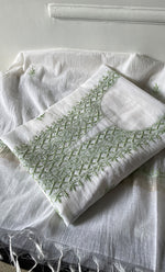 Load image into Gallery viewer, Women&#39;s Lakhnavi Handcrafted Mul Chanderi Unstitched Kurta And Dupatta Set - HONC0311228
