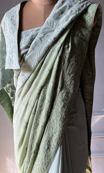 Load image into Gallery viewer, Women&#39;s Lakhnavi Handcrafted Viscose Georgette Chikankari Saree - HONC0301803
