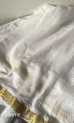 Load image into Gallery viewer, Women's Lakhnavi Handcrafted Unstitched Cotton Chikankari Kurta Dupatta Set - HONC0326101