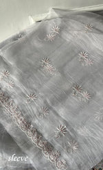 Load image into Gallery viewer, Gulaab Women's Lakhnavi Handcrafted Pure Organza Chikankari Unstitched Kurta And Dupatta Set- HONC0319870