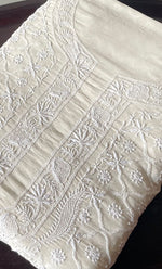 将图像加载到图库查看器中， Lucknowi Handcrafted Pure Silk Georgette Chikankari Unstitched Men&#39;s Kurta Fabric - HONC0313303
