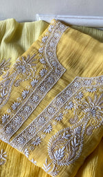 将图像加载到图库查看器中， Women's Lakhnavi Handcrafted Mul Chanderi Unstitched Kurta And Dupatta Set - HONC0365692