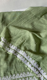 Load image into Gallery viewer, Women's Lucknowi Handcrafted Kota Cotton Chikankari Unstitched Kurta And Dupatta Set - HONC0340088