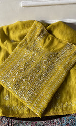 Load image into Gallery viewer, Women's Lakhnavi Handcrafted Mul Chanderi Semi - Stitched Kurta And Dupatta Set - HONC0276226