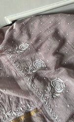 Load image into Gallery viewer, Women's Lakhnavi Handcrafted Unstitchd Mul Chanderi Kurta And Dupatta Set - HONC0338198