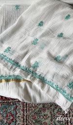 Load image into Gallery viewer, Women's Lakhnavi Handcrafted Chanderi Silk Unstitched Kurta And Dupatta Set - HONC0366812