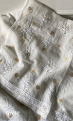 将图像加载到图库查看器中， Women's Lakhnavi Handcrafted Unstitchd Mul Chanderi Kurta And Dupatta Set - HONC0341045