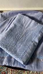 将图像加载到图库查看器中， Women's Lakhnavi Handcrafted Mul Chanderi Unstitched Kurta And Dupatta Set- HONC03441930