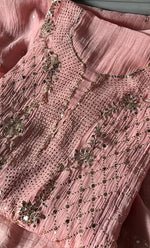 Load image into Gallery viewer, Fauzia Women&#39;s Lakhnavi Handcrafted Mul Chanderi Semi - Stitched Kurta And Dupatta Set - HONC0309551
