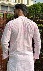 Load image into Gallery viewer, Men&#39;s Lucknowi Handcrafted Cotton Chikankari Kurta - HONC0303102
