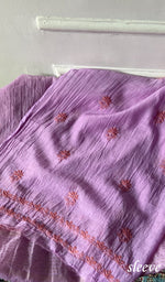 Load image into Gallery viewer, Women's Lucknowi Handcrafted Chanderi Silk Unstitched Chikankari Full Suit Material - HONC0342151