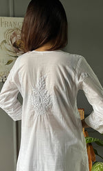 将图像加载到图库查看器中， Women&#39;s Lucknowi Handcrafted Cotton Chikankari Kurti - HONC0270124
