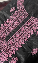 Load image into Gallery viewer, Charvi Women's Lakhnavi Handcrafted Organza Chikankari Unstitched Kurti Fabric - HONC0336175