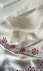 将图像加载到图库查看器中， Women&#39;s Lakhnavi Handcrafted Pure Organza Chikankari Unstitched Kurta And Dupatta Set- HONC0328890
